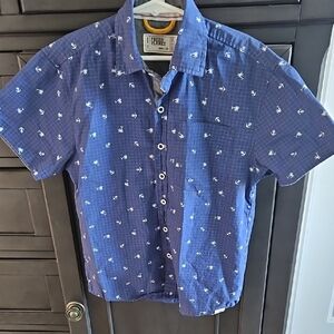 Free Planet Navy Anchor Pattern Shirt